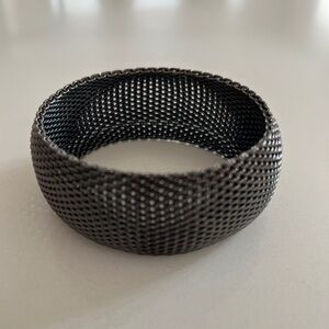 MESH Bracelet Bangle Pewter Tone Metal Lagenlook Goth Industrial Minimalist